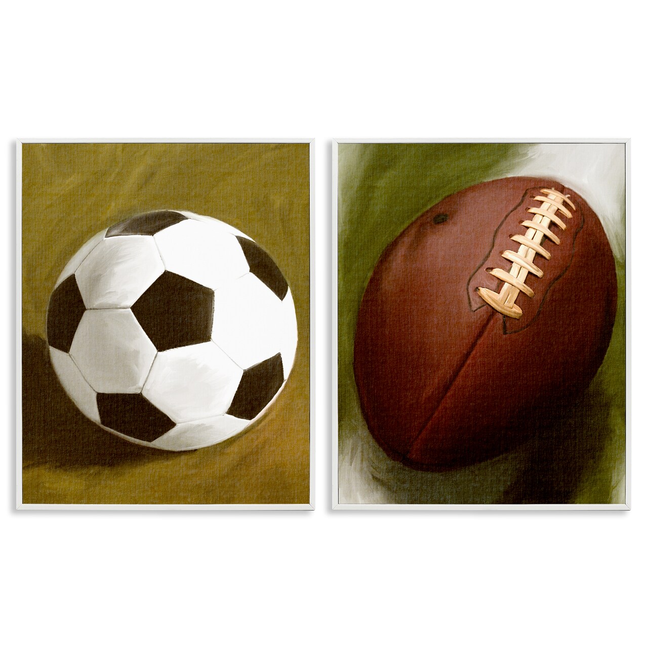 Stupell Industries Soccer & Football Traditional 2pc Framed Giclee Wall Art Set Design by Regina Moore